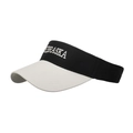 Black and light grey sun visor with Nebraska white embroidery for outdoor sports wear - Black