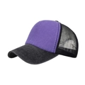 Classic two-tone trucker hat with purple foam front and black mesh back - Adjustable / Purple