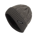 Berretto invernale in maglia foderato in pile grigio scuro con patch Xhboy - grigio scuro