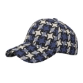 Berretto da baseball invernale unisex con motivo a stelle blu e tessuto in tweed spesso - Blu
