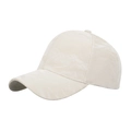 Gorra de béisbol de gamuza sintética color crema con textura rugosa y visera curvada - Beige