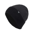Berretto in maglia grigio scuro con risvolto in peluche nero e toppa triangolare XHBOY - Grigio Melange Scuro