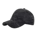 Gorra de béisbol de ante negro con textura vintage y visera curva clásica para unisex - Negro