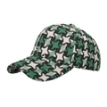 Cappellino da baseball pied-de-poule verde e nero con texture in tweed per uomo e donna - Verde