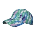Baseballkappe mit grünem Federdruck im Tie-Dye-Stil für Sonnenschutz und Streetwear-Look - Grün