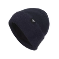 Berretto in maglia blu scuro con bordo in ecopelliccia e patch logo XHBOY - Blu Marino