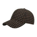 Berretto da baseball classico pied de poule marrone e nero con piccoli pois blu per l'inverno - Arancione