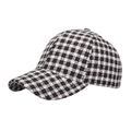 Klassieke zwart-witte geruite baseballpet van dikke tweedstof voor de herfst en winter - koffiekleur