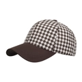 Gorra de béisbol clásica con diseño de pata de gallo y visera marrón para el invierno - Café