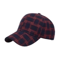 Classic red and blue checkered baseball cap with a vintage plaid pattern and curved brim - Red