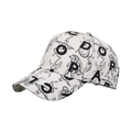 Cream baseball cap with black artistic Greek myth print and letter patterns - White