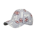 Britse stijl baseballpet met Union Jack print en England tekst in grijs-wit - Grijs