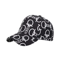 Berretto da baseball nero da uomo con motivo geometrico bianco per la protezione solare - Nero