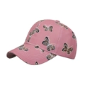 Pink baseball cap featuring stylish leopard print butterfly patterns on twill fabric - Pink