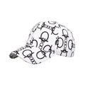 Berretto da baseball bianco con motivi geometrici neri e visiera curva strutturata - Bianco