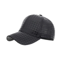 Klassische schwarze Baseballkappe mit glänzendem Kunstleder in Gitteroptik - Schwarz