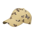 Ginger yellow women's baseball cap with all-over butterfly print and curved brim - Yellow