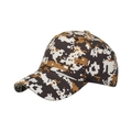 Casquette de baseball classique avec motif camouflage numérique marron et kaki à six panneaux - Jaune/Café