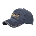 Berretto da baseball in cotone lavato blu scuro con ricamo dorato Bourbon St. - Blu navy