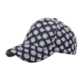 Berretto da baseball blu navy con ricamo floreale bianco e visiera curva trendy - Blu navy