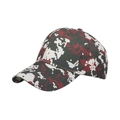 Casquette de baseball avec motif camouflage numérique rouge et gris et visière courbée - Rouge/Vert Armée