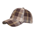Classic British plaid baseball cap with brown and beige checkers for outdoor sun protection - Coffee