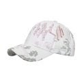 Elegant white cotton baseball cap featuring colorful vintage Chinese embroidery - White