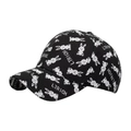 Schwarze Baseballkappe mit weißem Comic-Hasen und LTRICH Buchstaben-Muster - Schwarz/Weiß