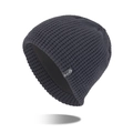 Dark grey knitted beanie with thick fleece lining and Sport label for men winter - Navy Blue