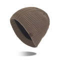 Gorro de invierno de punto marrón con textura de canalé y forro polar térmico - Caqui