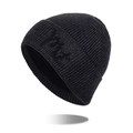 Gorro clásico de punto negro para hombre con textura acanalada y diseño de dobladillo - Gris Jaspeado Oscuro