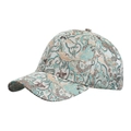 Berretto da baseball jacquard con totem etnico in tessuto broccato ciano e bronzo - Verde