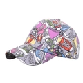 Berretto da baseball graffiti con motivi colorati di sneaker e visiera curva premium - Rosa