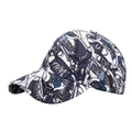 Berretto da baseball con stampa graffiti blu navy e motivo sneakers per protezione solare - Blu navy