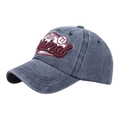 Cappellino da baseball grigio scuro in cotone lavato con ricamo 3D Original 77 stile - Blu navy