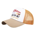 Gorra trucker naranja con bordado de frutas Weekend y visera curva color caqui - Caqui