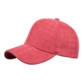 Classic dark red baseball cap with houndstooth pattern and curved brim for spring - Red