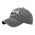 Berretto da baseball grigio scuro in cotone lavato con toppa ricamata originale retrò - Verde Militare