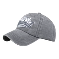 Vintage grey washed cotton baseball cap with Original embroidered patch for a retro look - Gray
