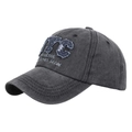 Cappellino da baseball in cotone lavato grigio scuro con ricamo NYC e stile vintage - Nero / Lettere Nere