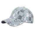 Gorra de béisbol de mezclilla azul claro con lentejuelas plateadas y estilo étnico - Azul claro