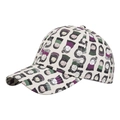 Berretto da baseball bianco sporco con stampa ritratto a cartone animato artistico - Beige