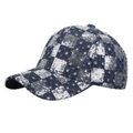 Gorra de béisbol de mezclilla con lentejuelas plateadas y detalles de estilo retro - Azul oscuro