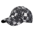 Gorra de béisbol étnica negra con lentejuelas plateadas y detalles de mezclilla deshilachada - Negro