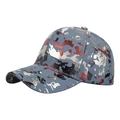 Reflektierende Camouflage Baseballkappe mit Gold und Rot Metallic Folien Graffiti - Blau