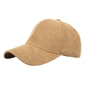Cappellino da baseball in velluto a coste marrone con struttura rigida e visiera curva - Caramello