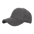 Gorra de béisbol de felpa gris con piel sintética para calidez invernal cortavientos - Gris