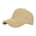 Gorra de béisbol clásica de felpa color camello con textura cálida para el invierno - Caqui