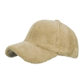 Plush faux mink fur baseball cap in khaki for women, thick warm winter hat with soft texture - Khaki