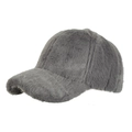 Faux mink fur baseball cap for women in dark grey color with warm thick plush texture - Gray